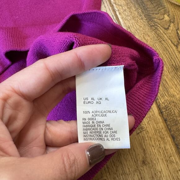 VTG 2 PC Joan Leslie Wool Blend Blazer & Sweater Set Sz 16/XL Fucia Plaid 90s - Picture 12 of 13